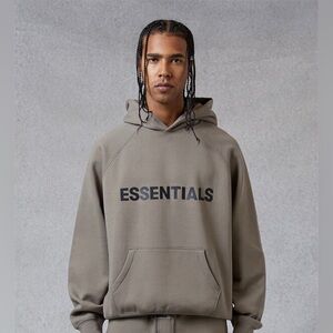 Essentials BRAND NEW Men's Taupe Khaki Hoodie in size Medium